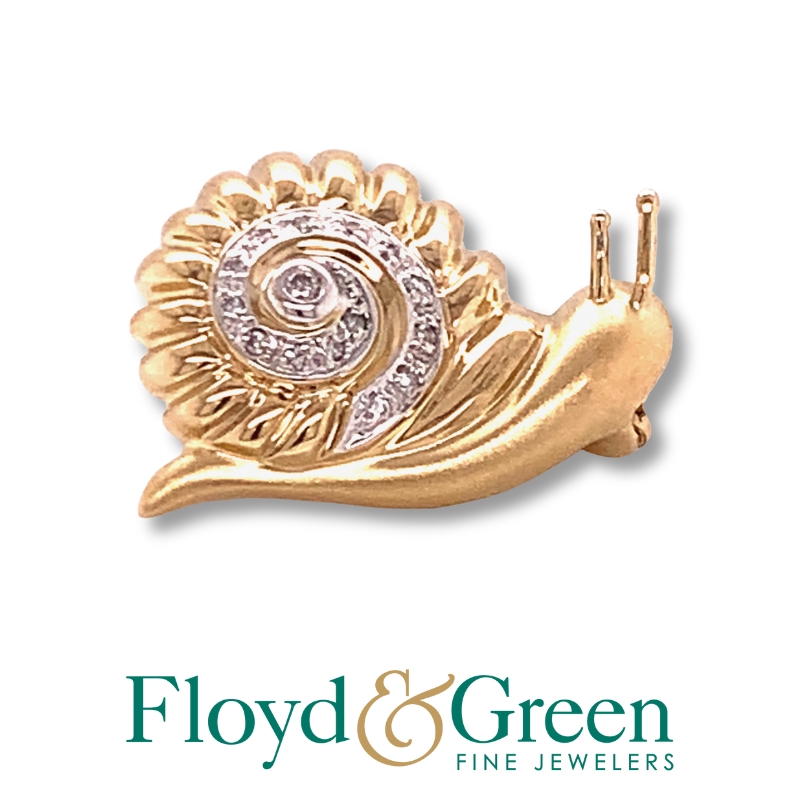 Diamond Snail Brooch