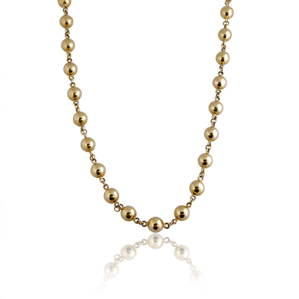14k Yellow Gold Ball Necklace
