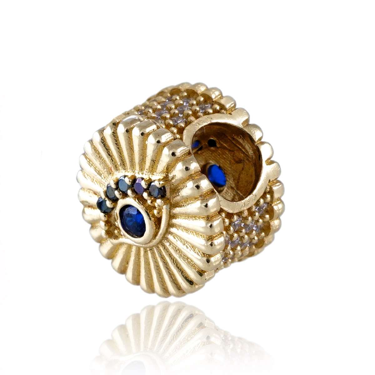 14k Gold Blue Evil Eye Charm