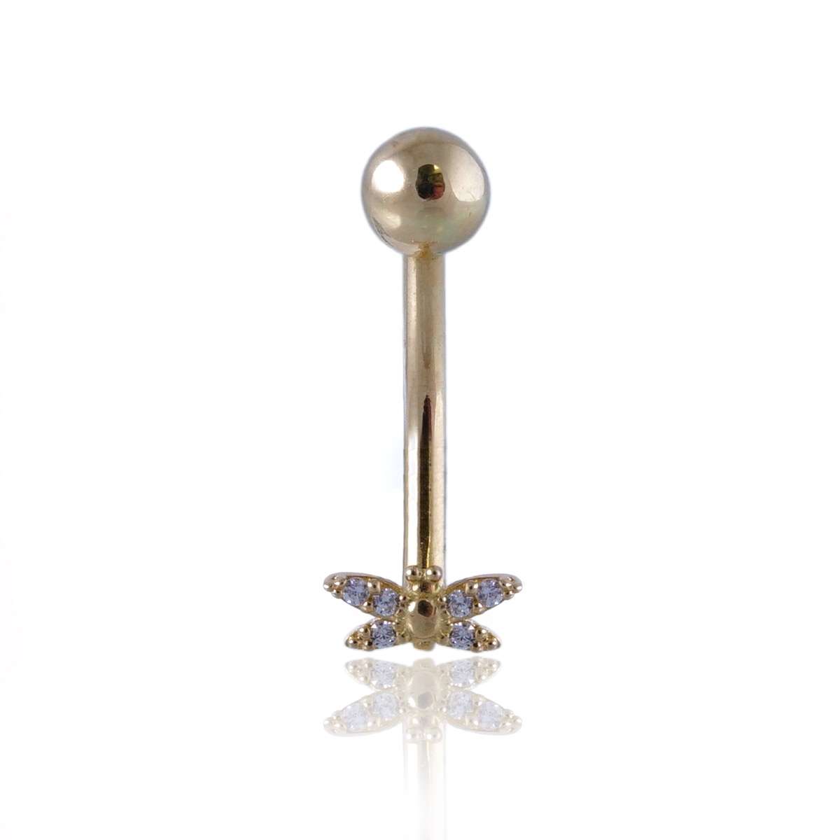 14k Gold Dragonfly Curve Piercing