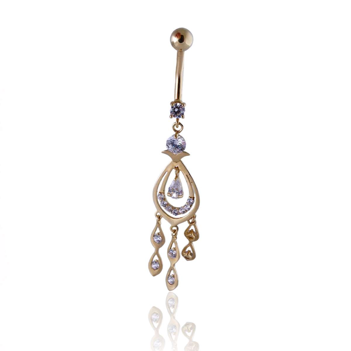 14k Gold Drop Pendant Piercing