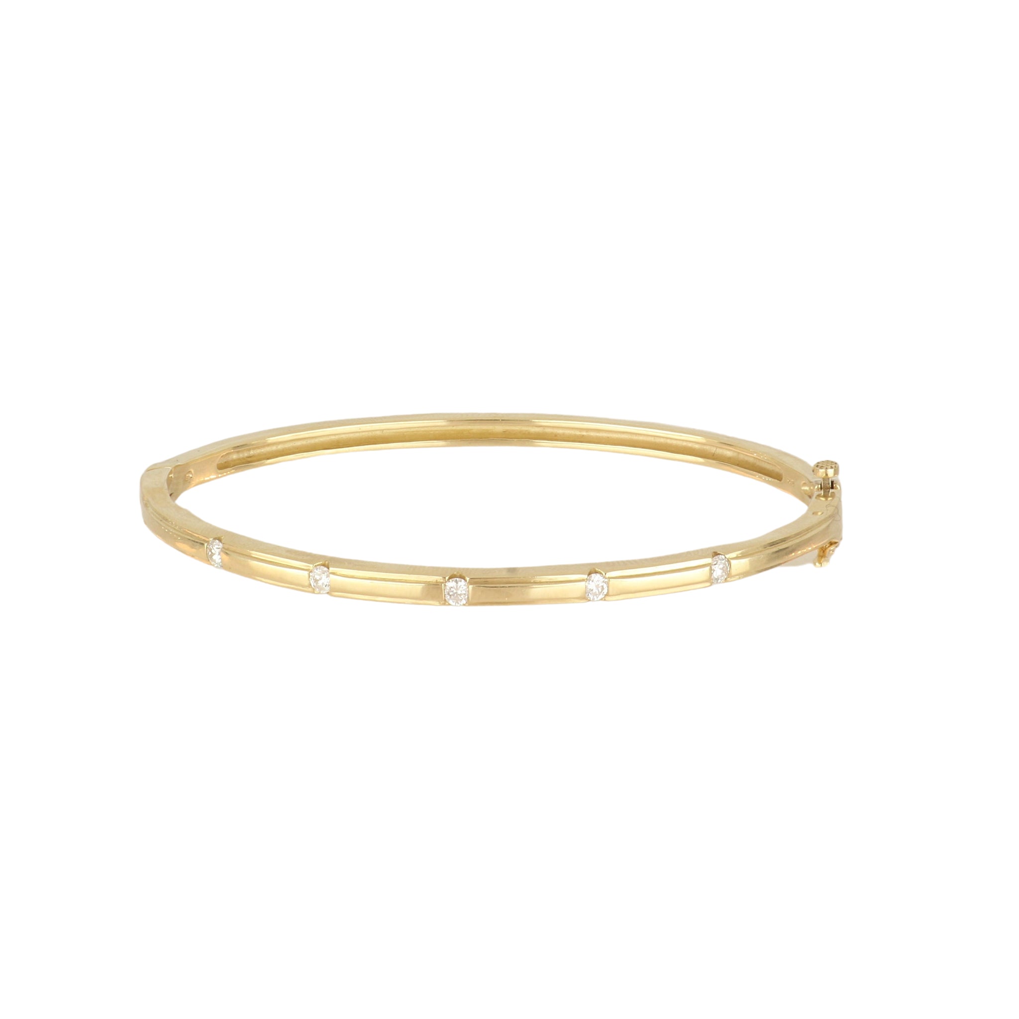 14K Gold Diamonds Bangle Bracelet