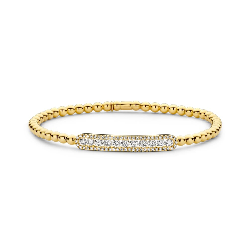 0.92ctw, 18K Yellow Gold Tresore Stretch Bracelet