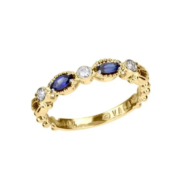 Vahan Sapphire and Diamond Ring- 14k Yellow Gold