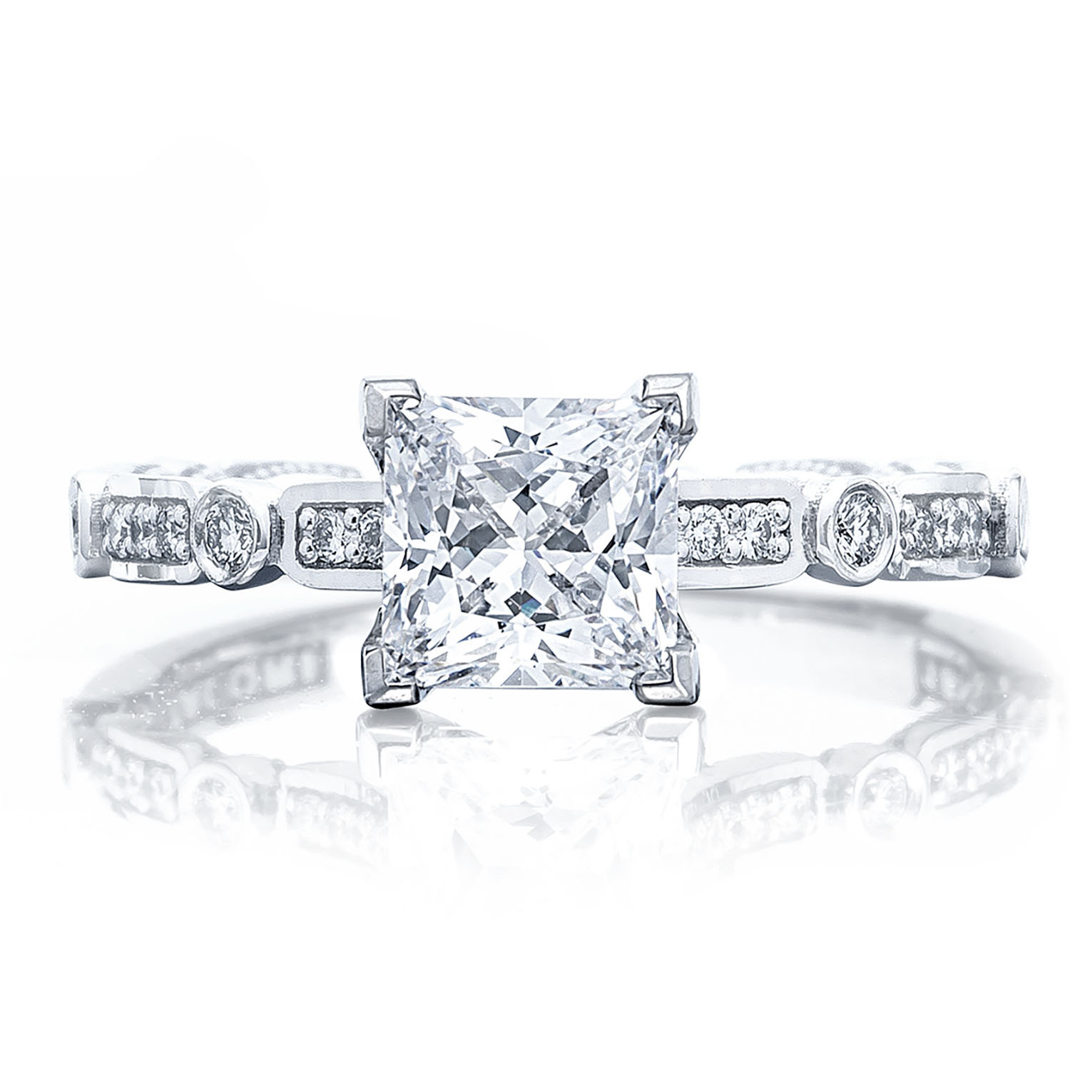 202-2PR Princess Solitaire Engagement Ring
