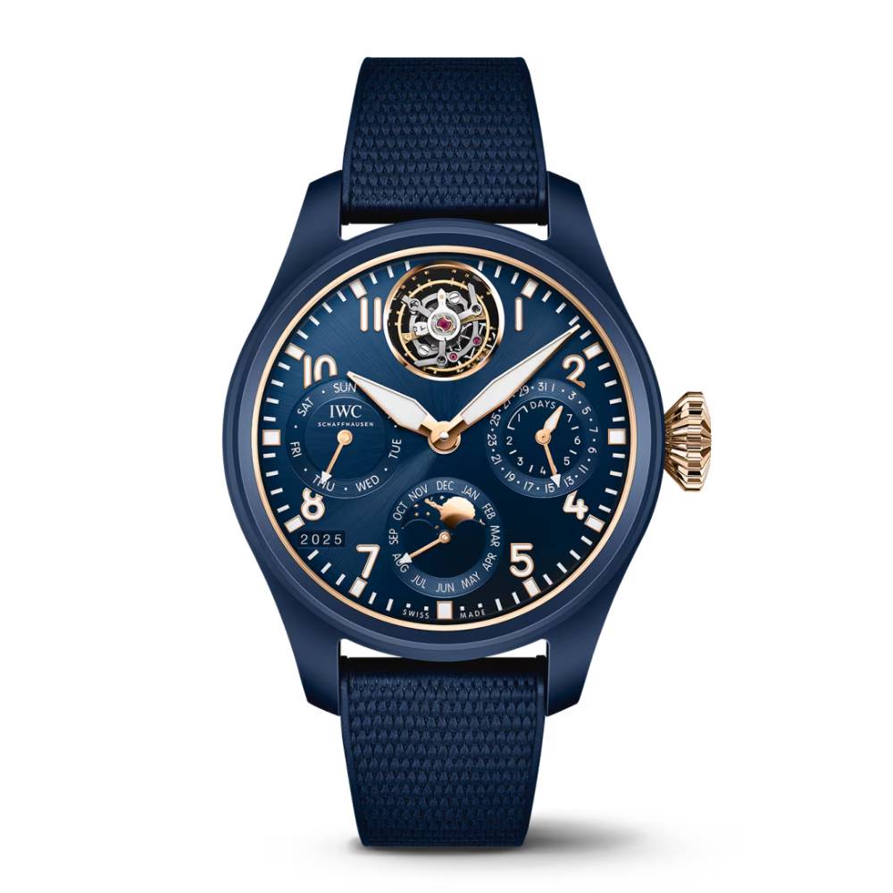 2025 Model IWC Big Pilot’s Perpetual Calendar Tourbillon Le Petit Prince 46mm – Ref: IW504901 Blue Dial in Ceramic Case, Blue Rubber