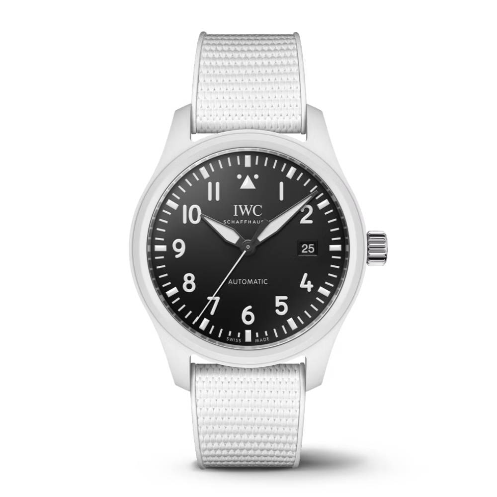 2025 Model IWC Pilot’s Automatic TOP GUN Lake Tahoe 41mm – Ref: IW328104 Black Dial in Ceramic Case, White Rubber