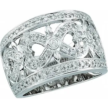 14KWG Infinity Design Wide Diamond Band D. 50ct