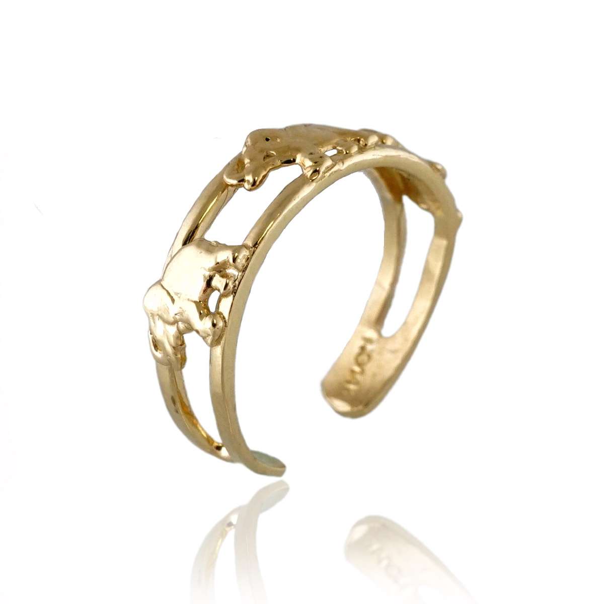 14k Gold Elephant Toe Ring