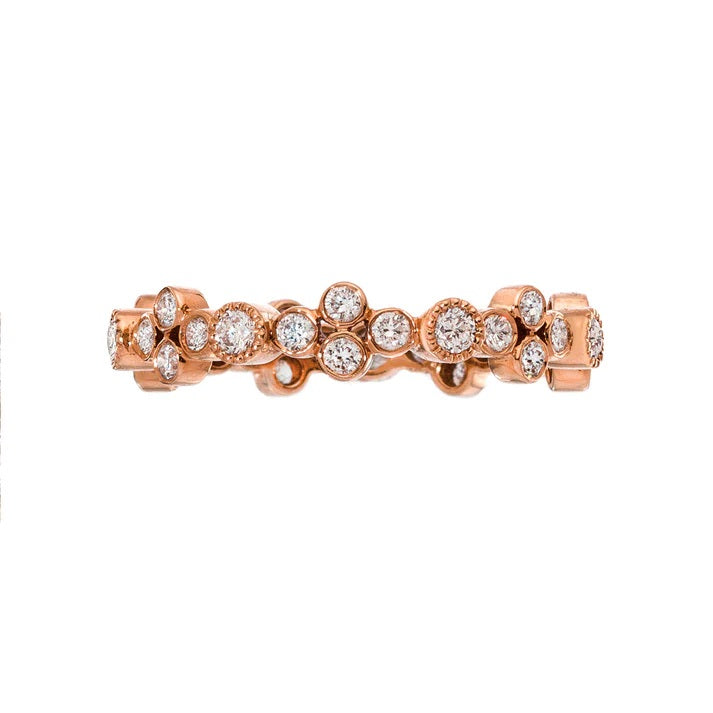18K ROSE GOLD LACE WHITE DIAMOND BAND