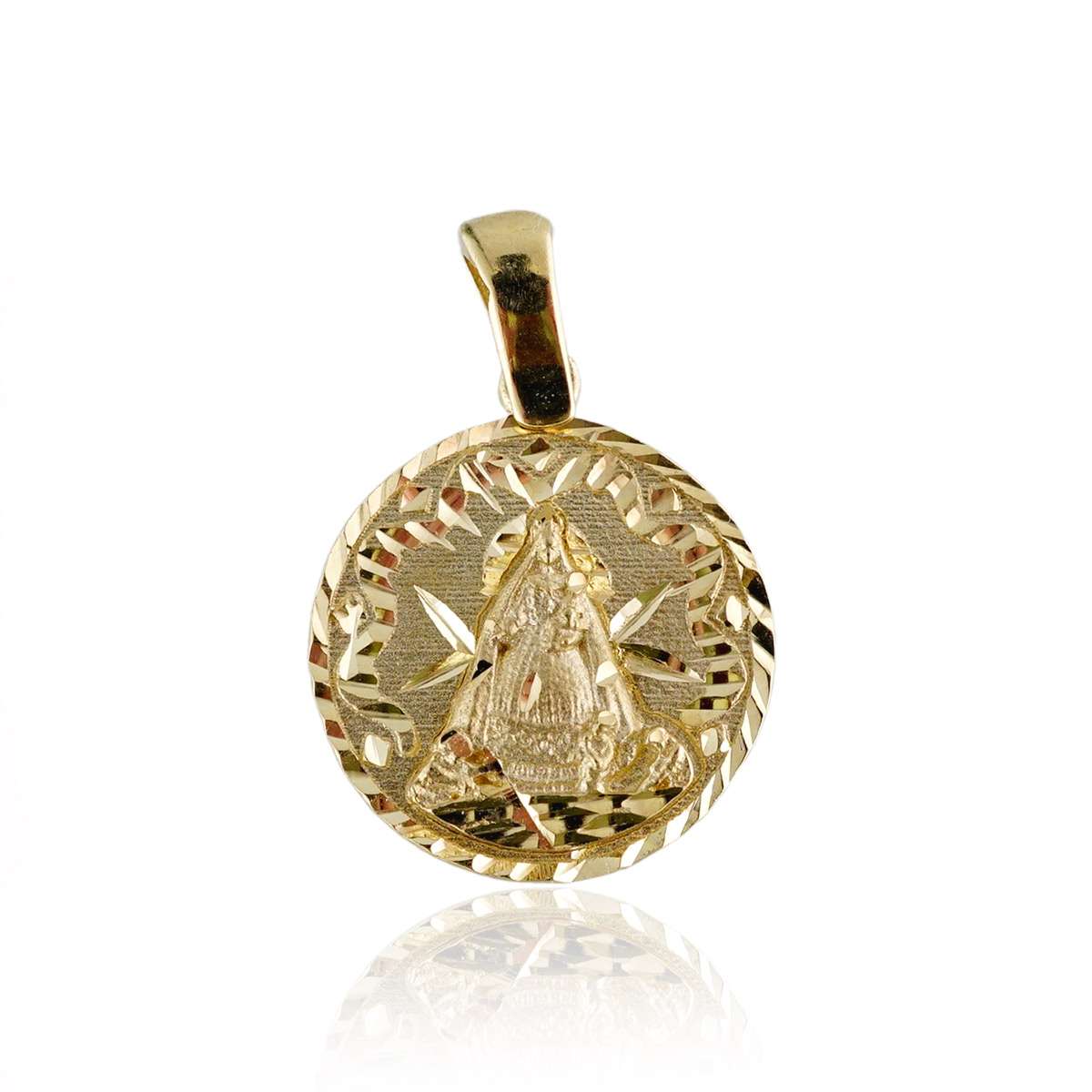 10k Gold Caridad del Cobre Medal Pendant