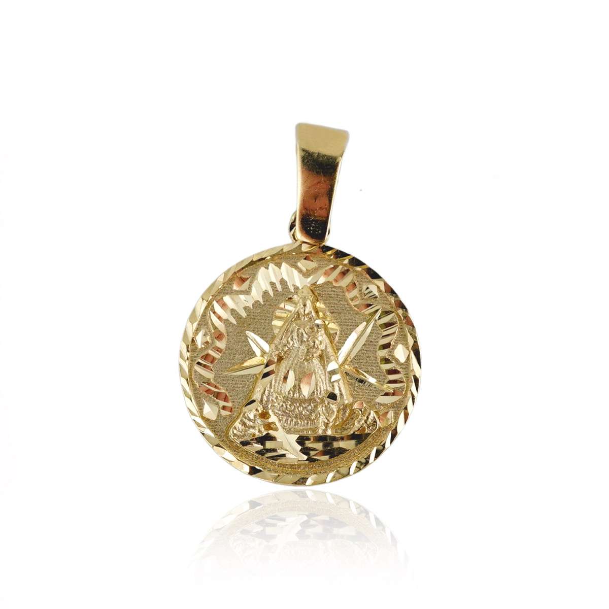 14k Gold Caridad del Cobre Medal Pendant