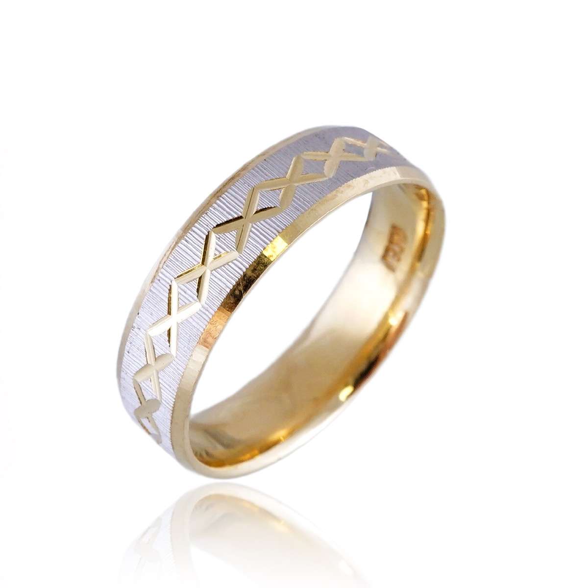 14k Gold Rombo Bright Cut Ring