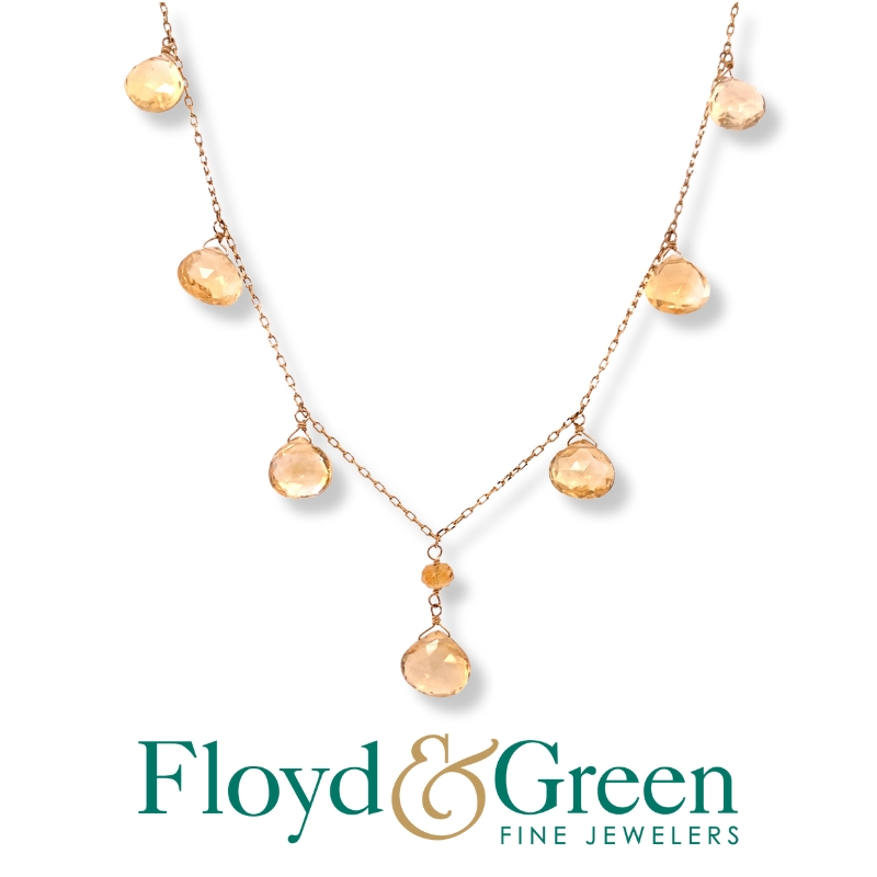 Citrine Station Necklace