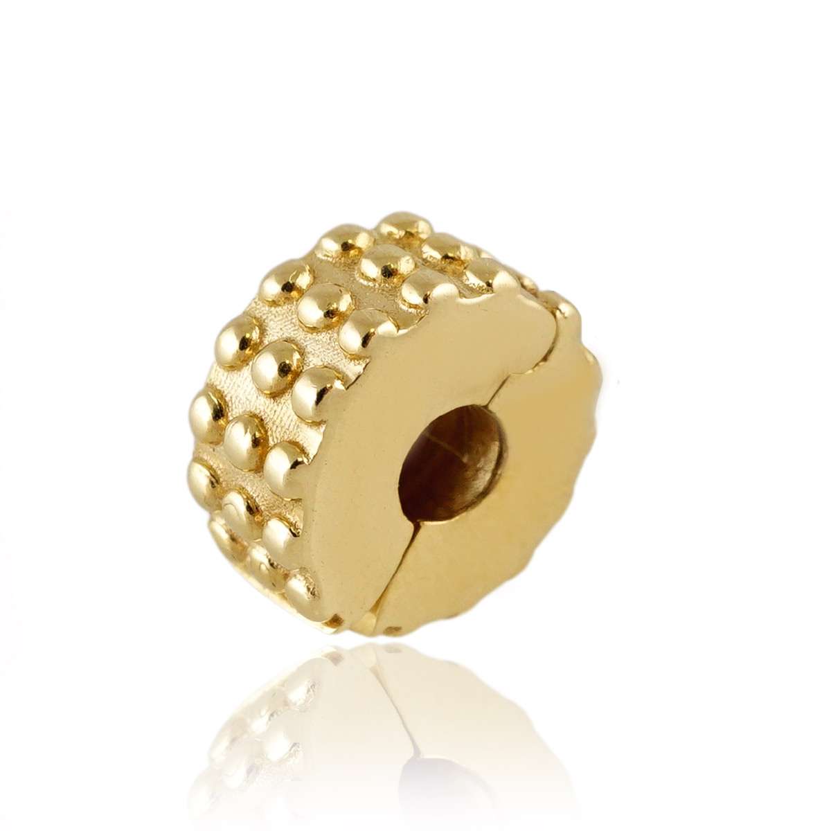 10k Yellow Gold Spacer Round Charm
