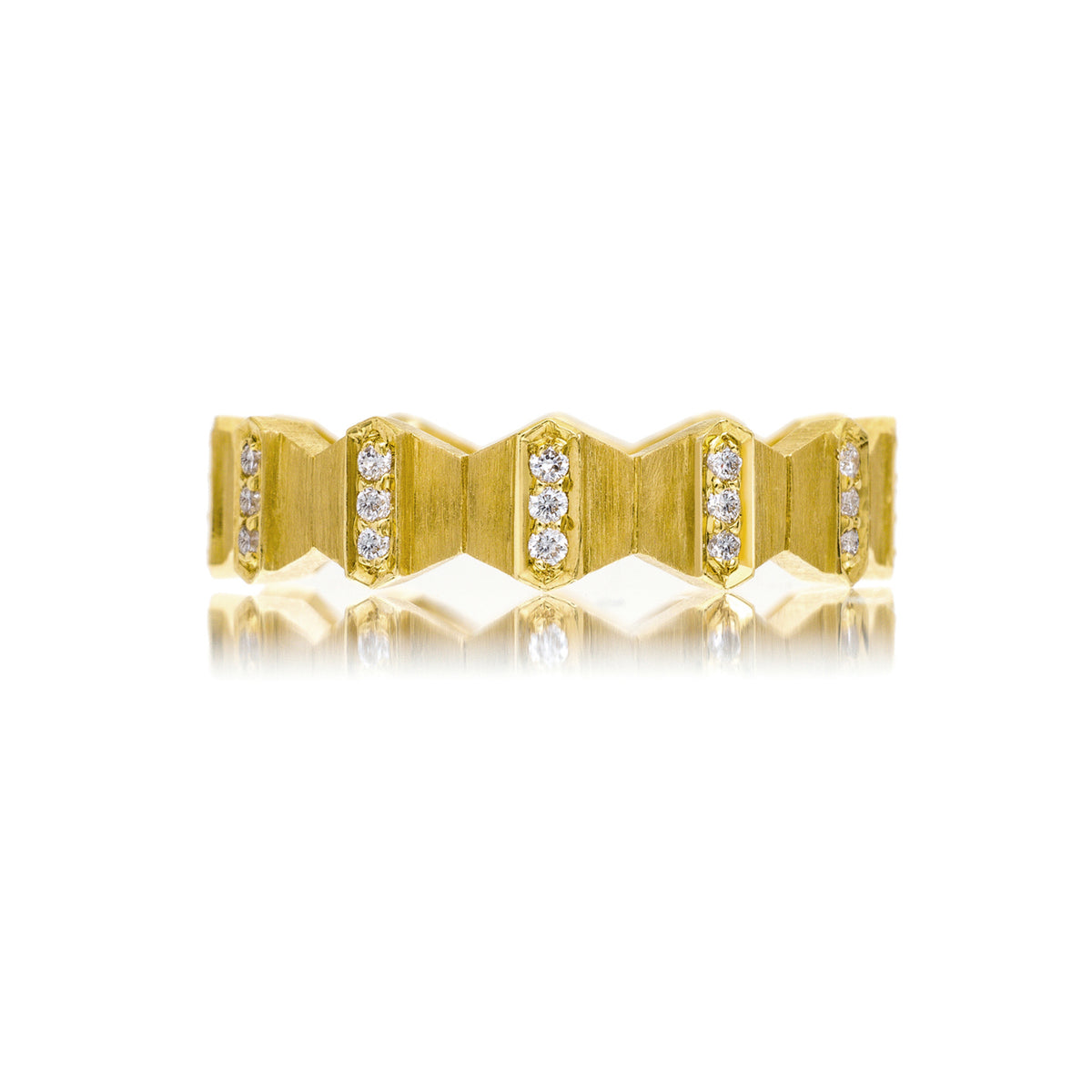 18K YELLOW GOLD MAYA WHITE DIAMOND BAND