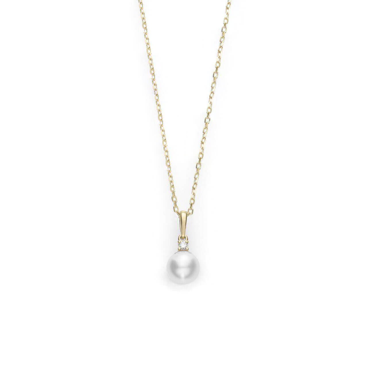 Mikimoto AA Akoya Cultured Pearl & Diamond Necklace 18K, 6mm
