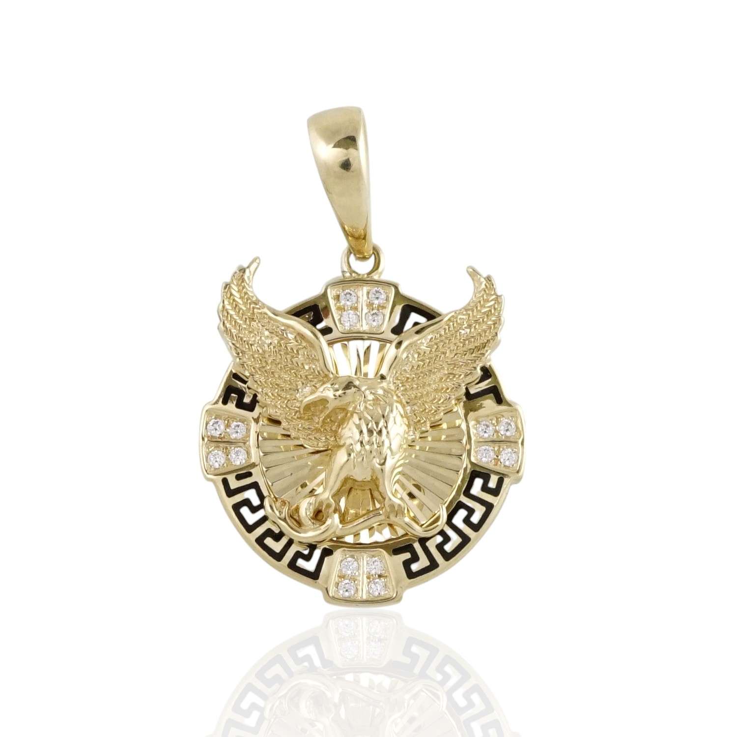 10k Yellow Gold Eagle Medal Pendant