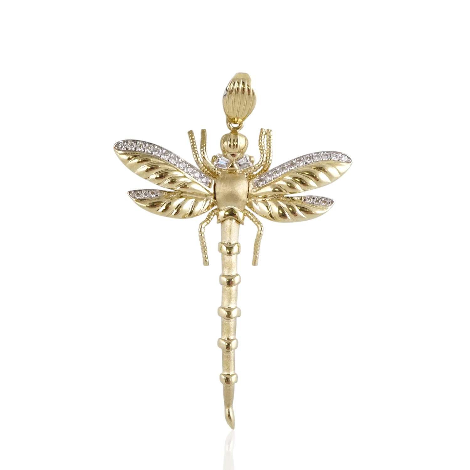 10k Yellow Gold Dragonfly Pendant