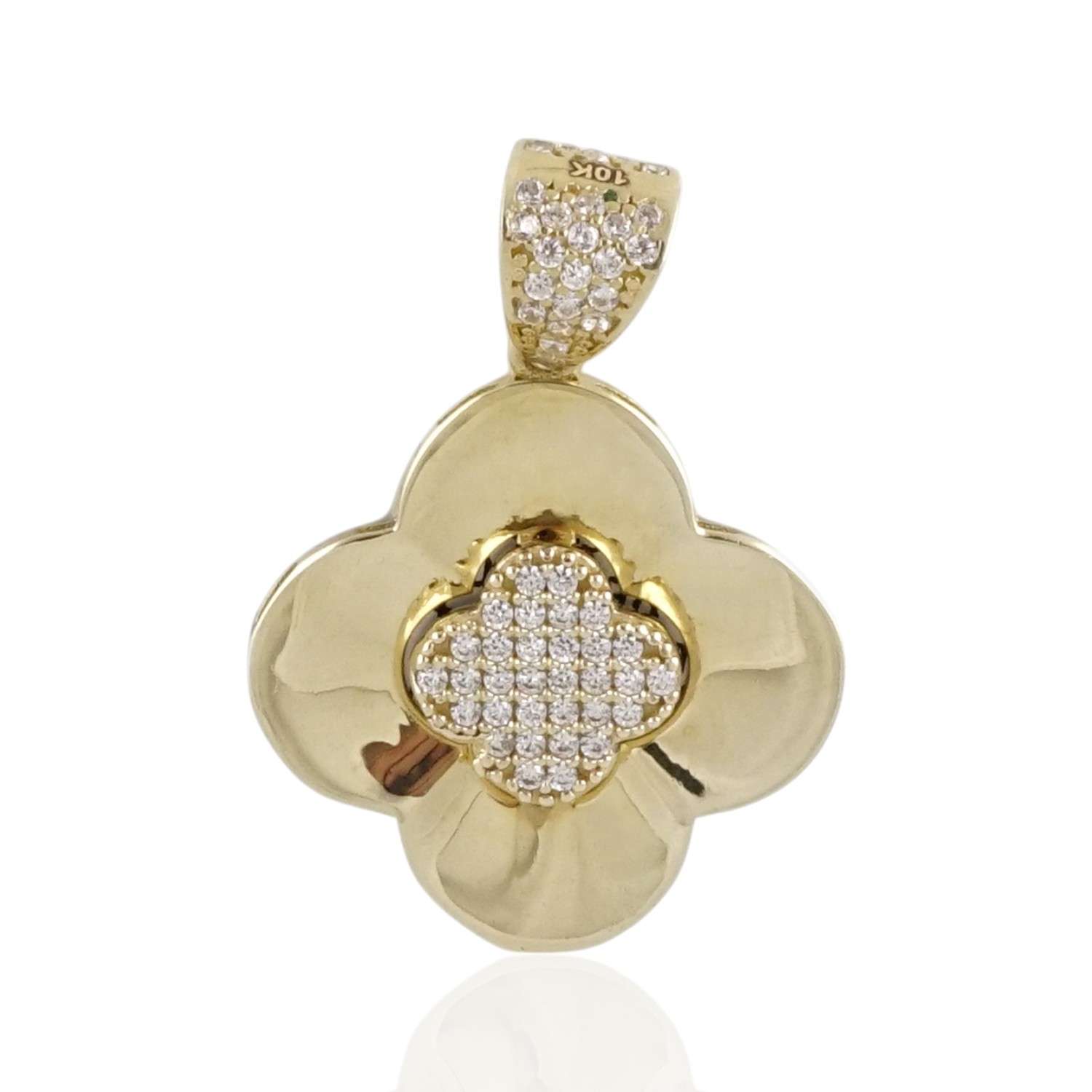 10k Yellow Gold Clover Pendant