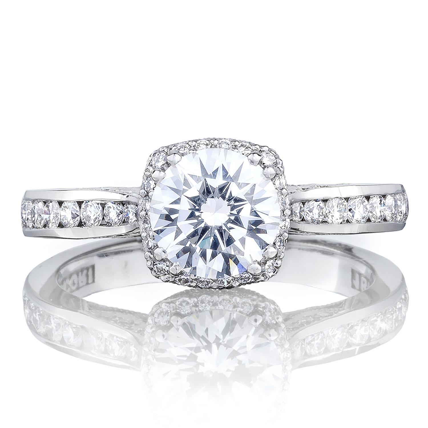 2646-25RDC Round with Cushion Bloom Engagement Ring