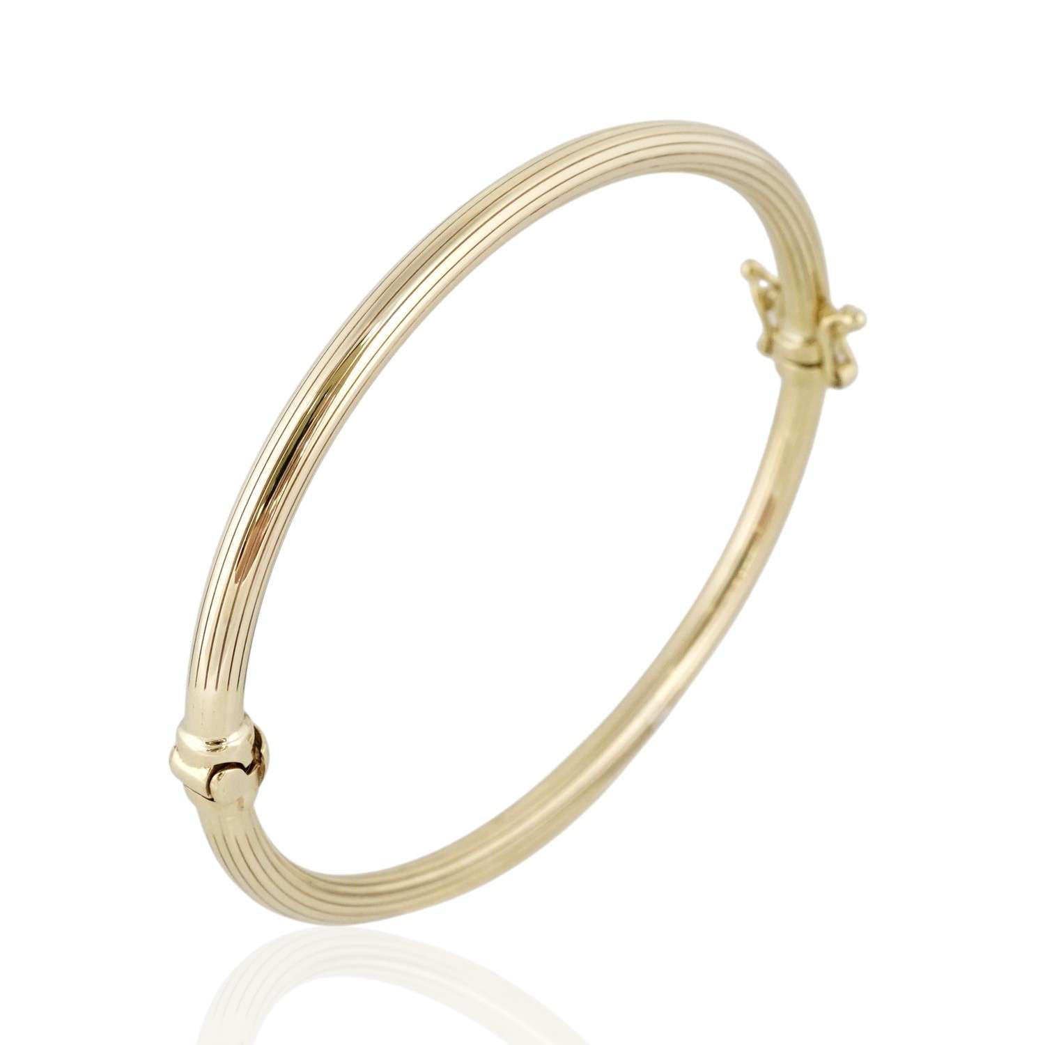 10k Yellow Gold Hallow Plain Bangle