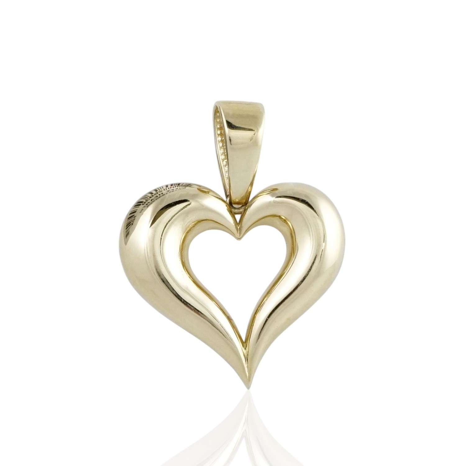 10k Yellow Gold Puffy Heart Pendant