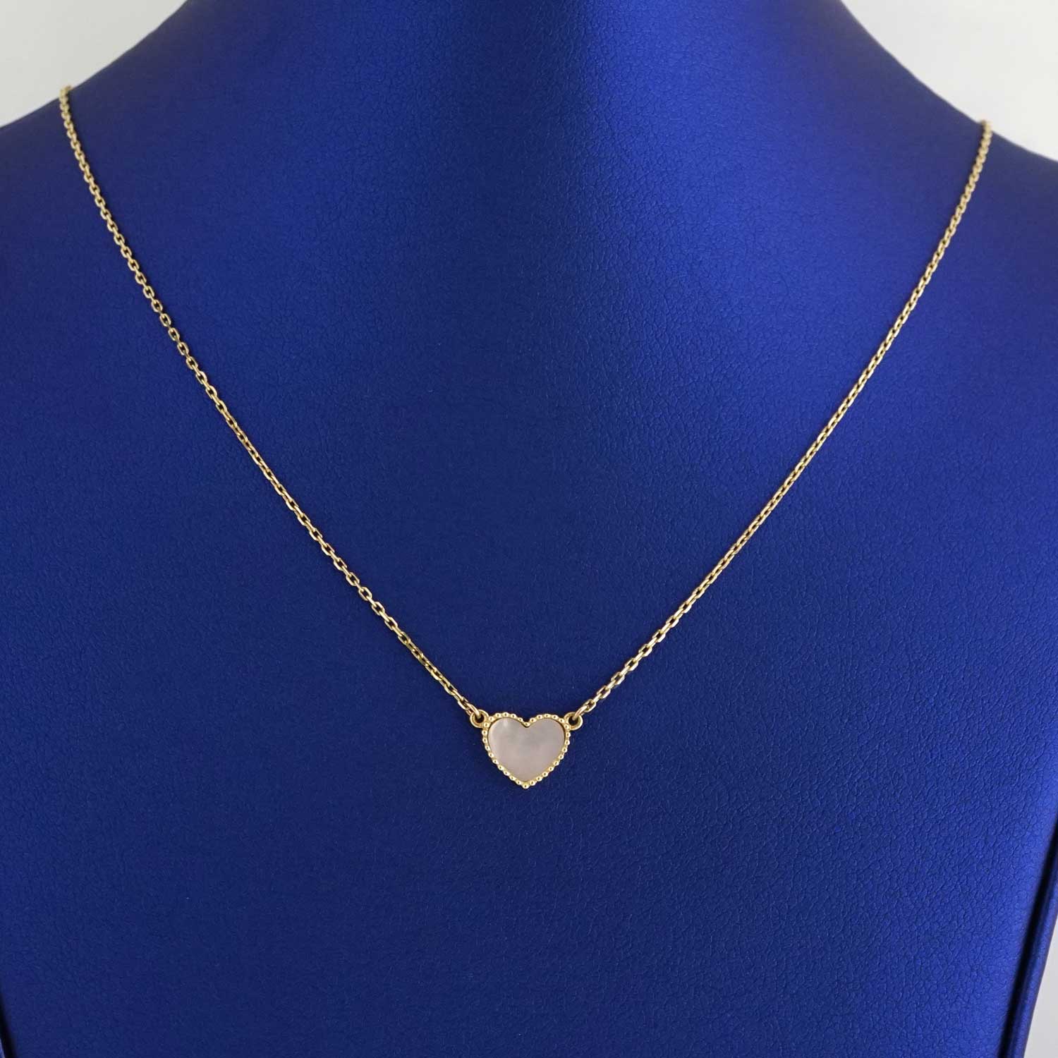 Women’s 14k Yellow Gold White Heart Chain