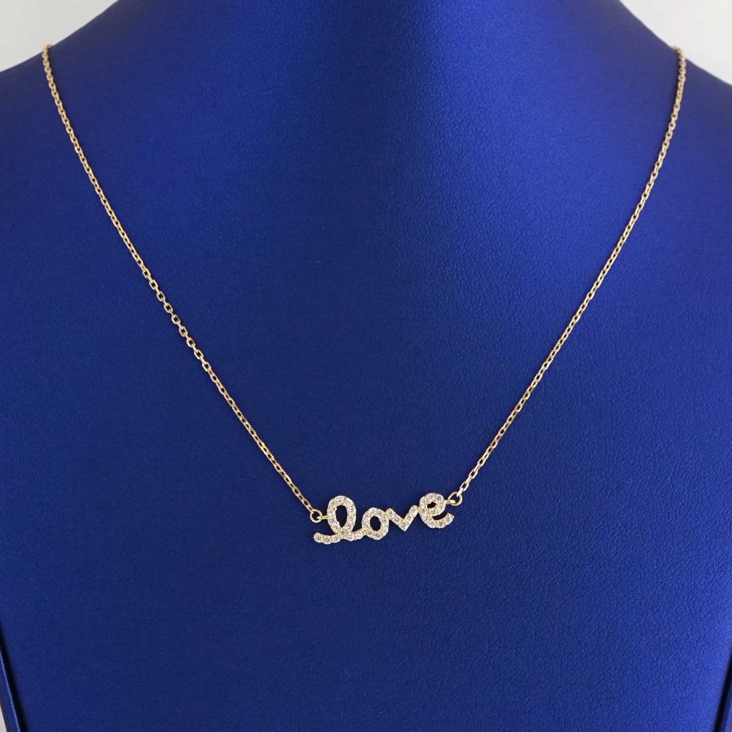 Women’s 14k Yellow Gold Love Design Chain
