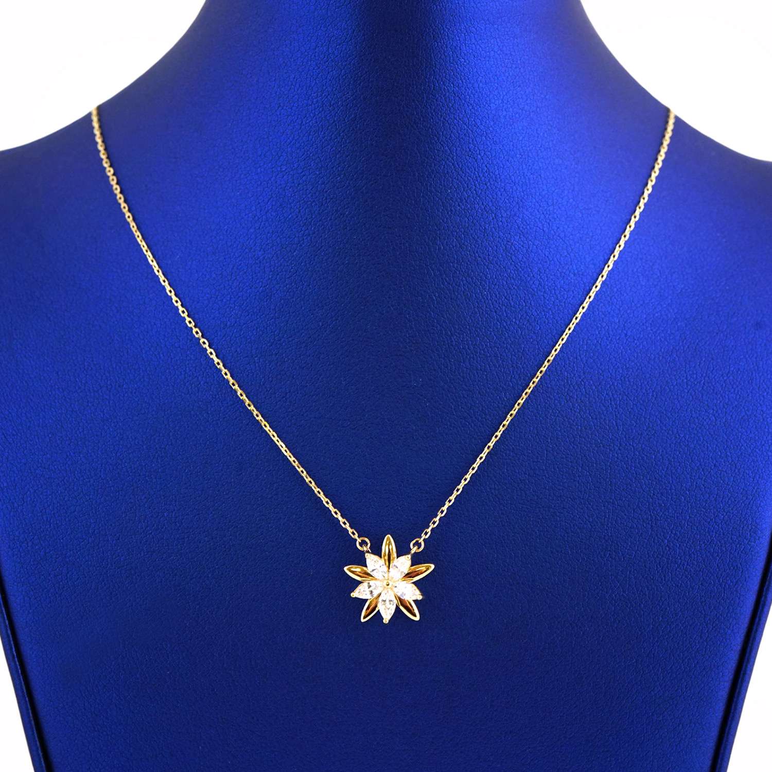 14k Yellow Gold Fancy Flower Chain