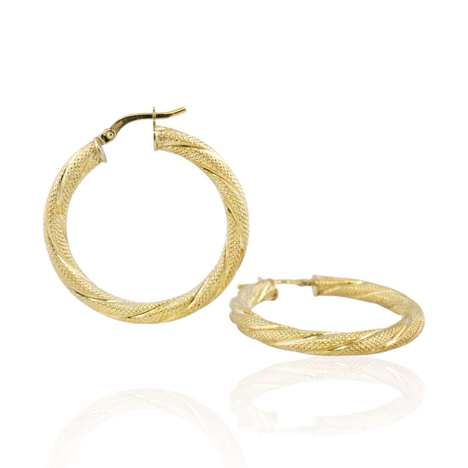 10k Yellow Gold Twisted Hoop Earring