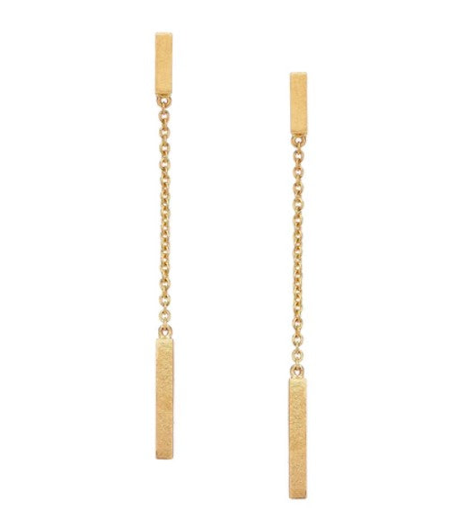 18K YELLOW GOLD BARREL DROP EARRINGS
