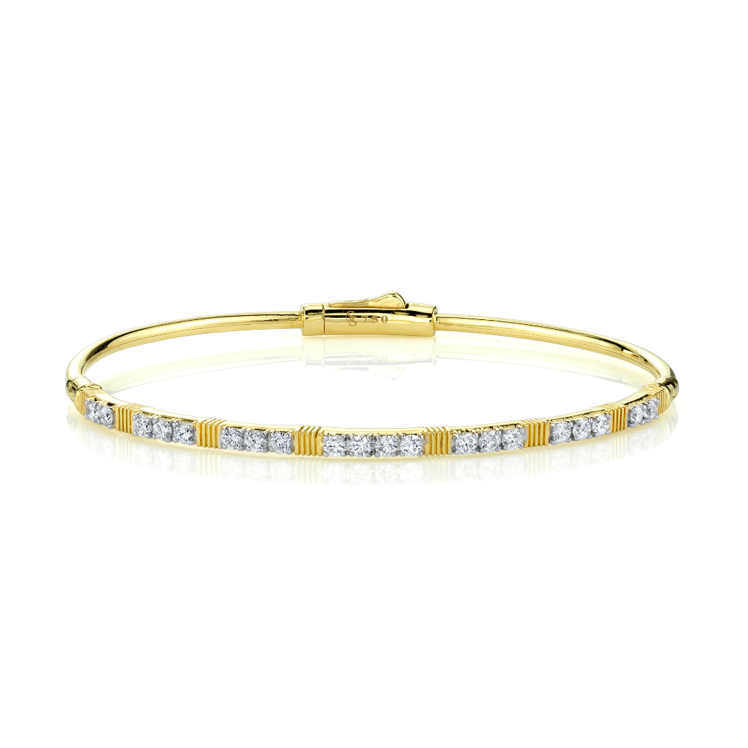 Diamond Station Bangle Bracelet