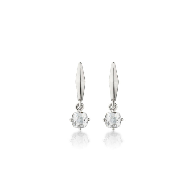 Monica Rich Kosann "Points North" Sterling Silver Earrings with Rock Crystal – 45059