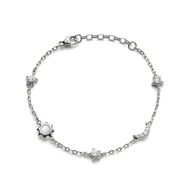 Monica Rich Kosann Sterling Silver Sun, Moon And Stars Chain Bracelet – CH-41331