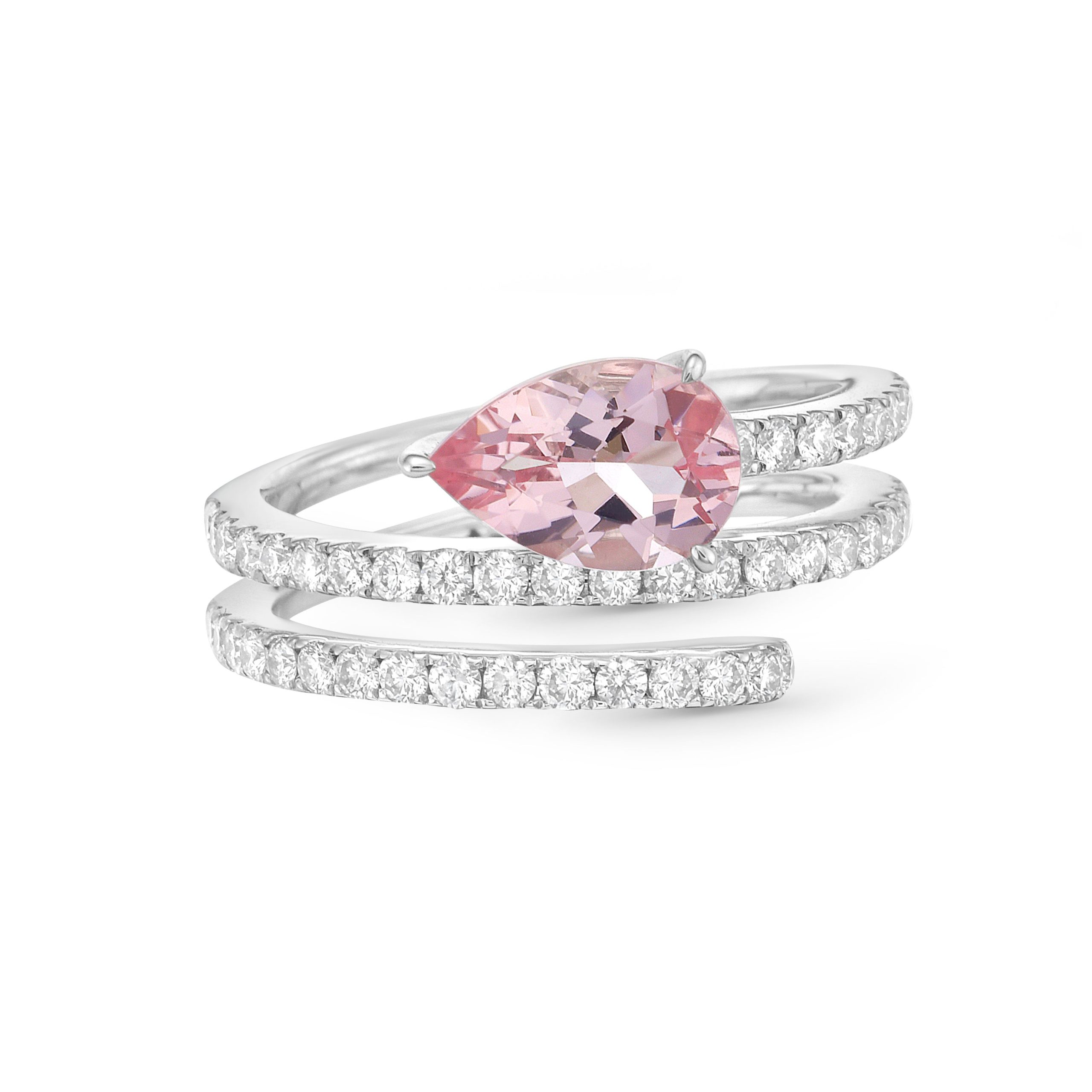 Diamond and Morganite Wrap Ring