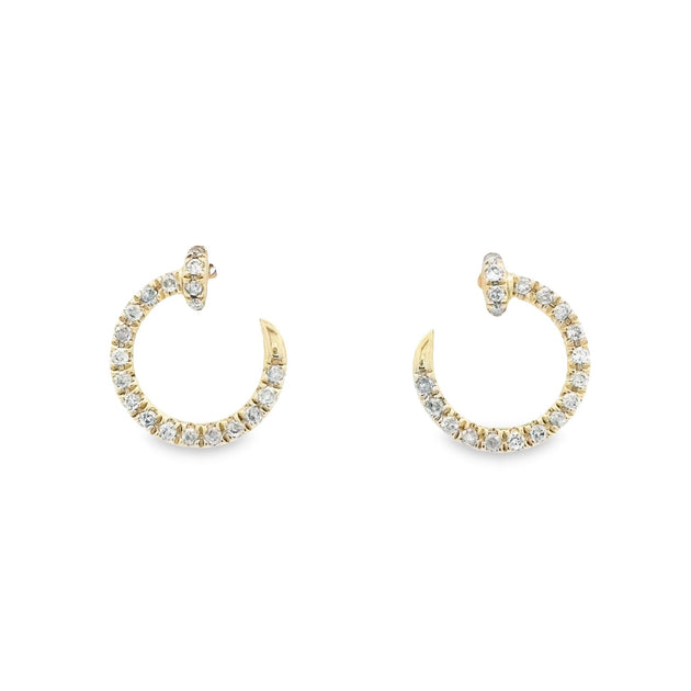 18k Yellow Gold Post Diamond Earrings