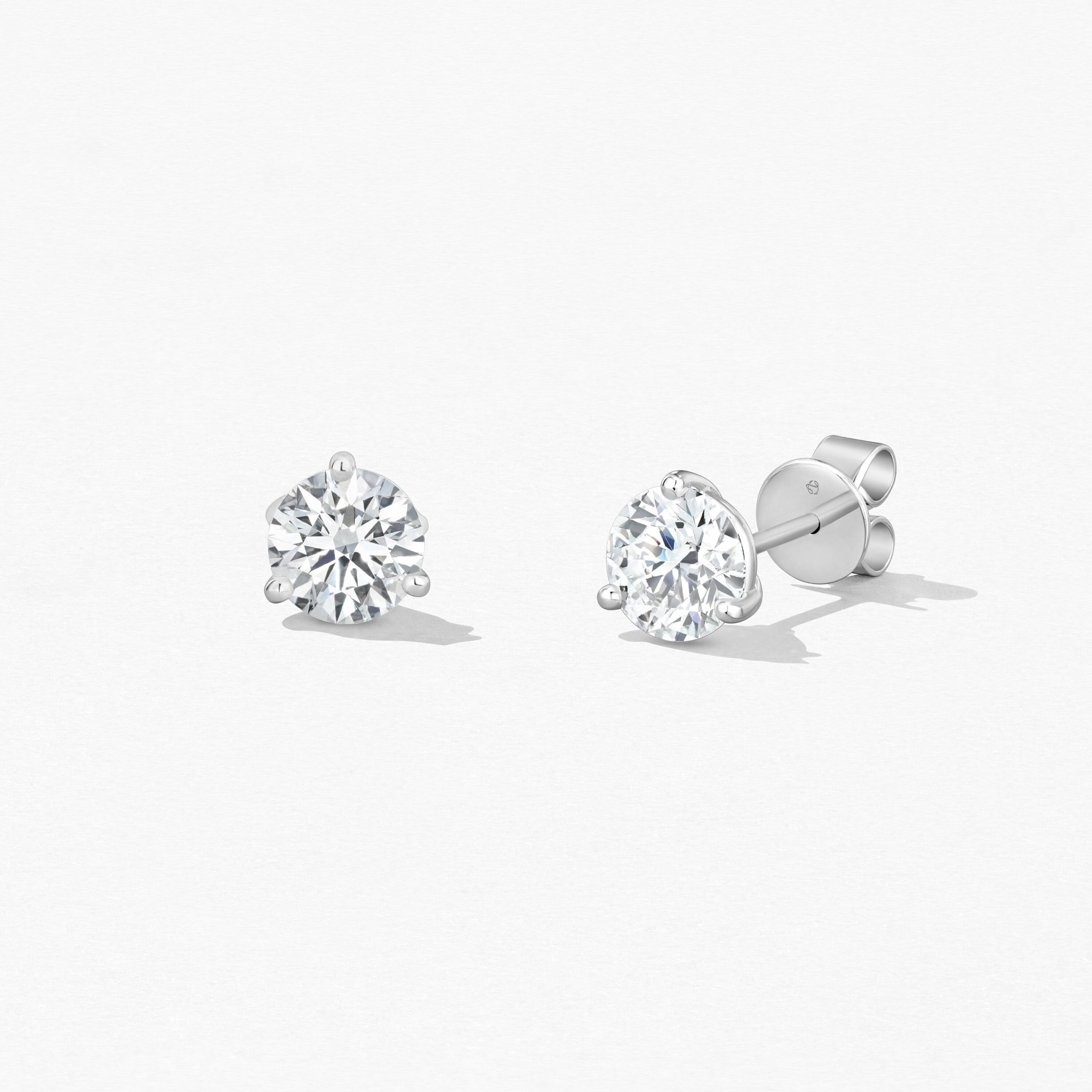 Hearts on Fire .50 CTW Three-Prong Diamond Stud Earrings