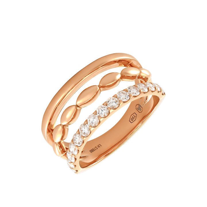 Etho Maria 18K Gold Diamond 3-Row Ring - HR3971LH57897