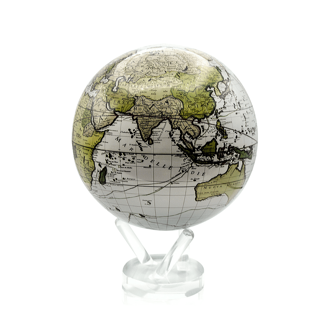 4.5in Antique Terrestrial White Mova Globe