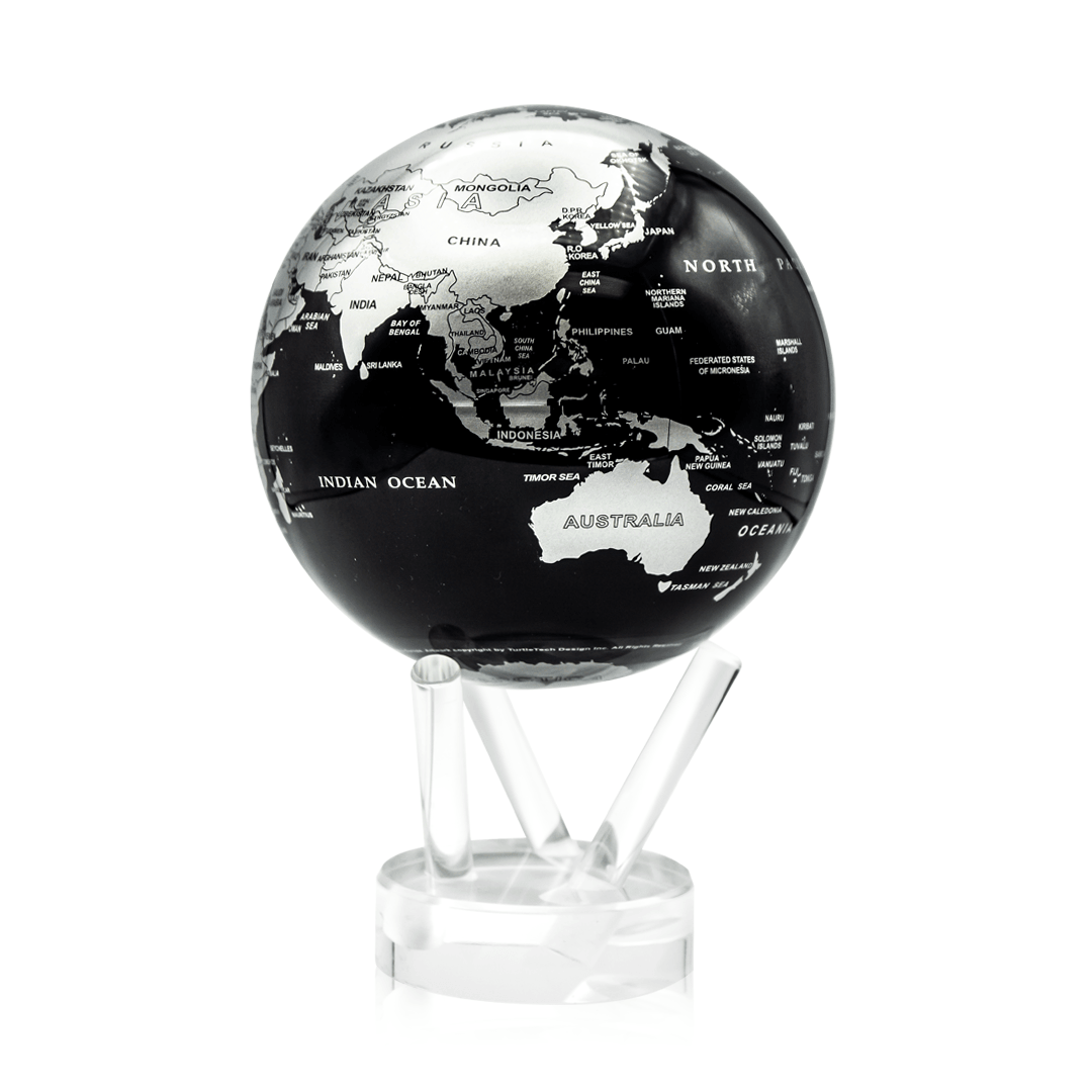 4.5in Black and Silver Mova Globe