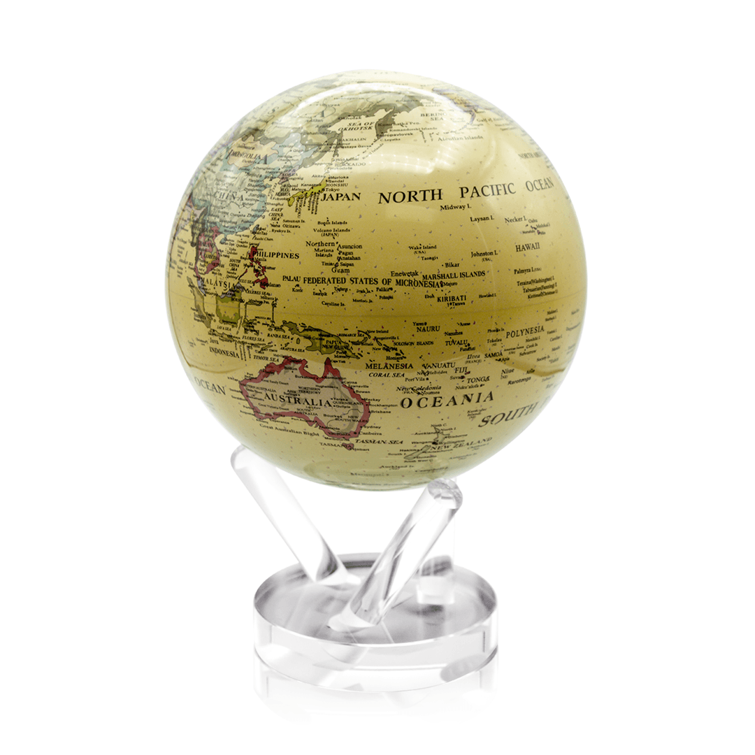 4.5in Political Map Yellow Mova Globe
