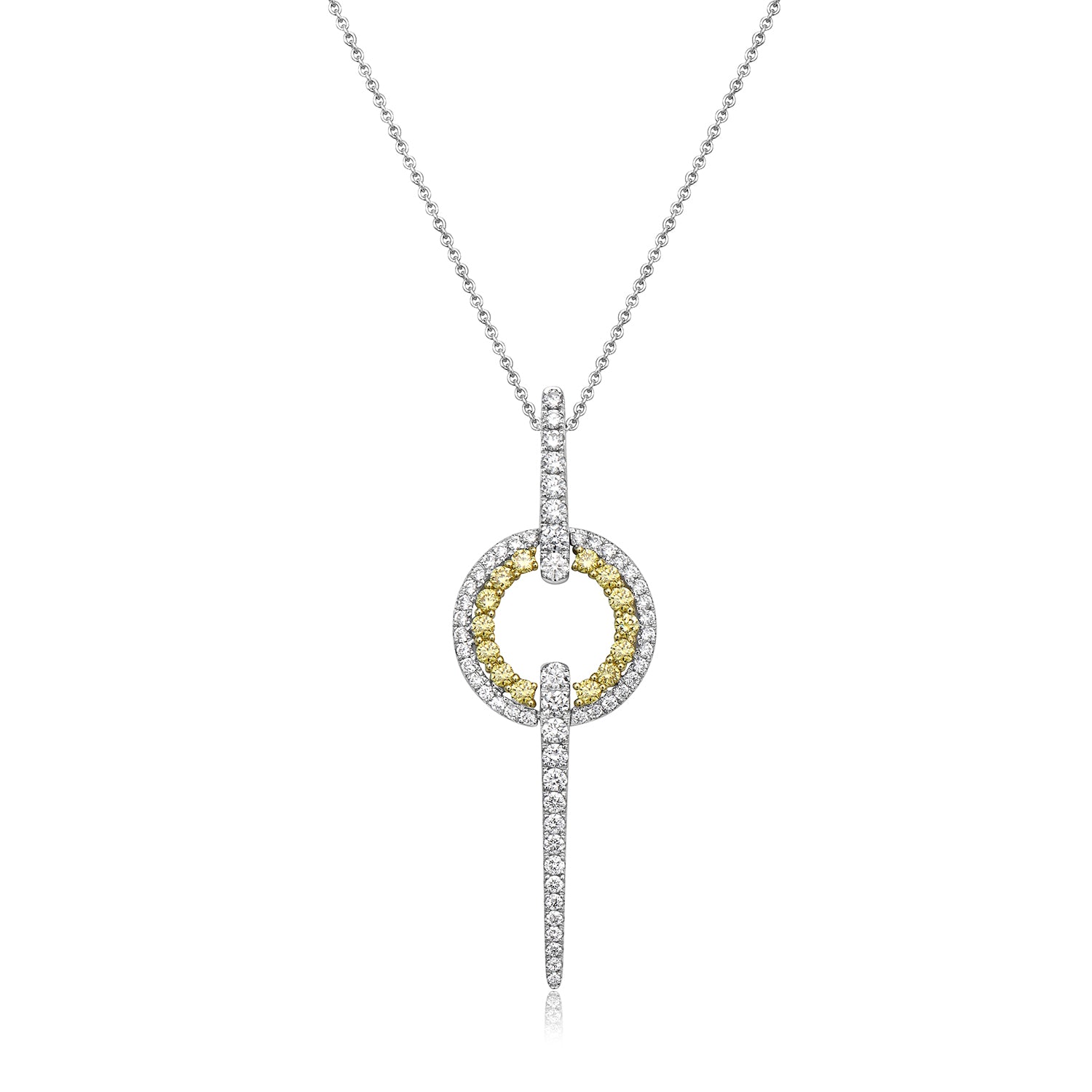 18K Two-Tone Circle Pendant