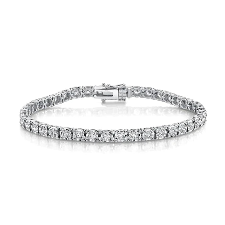 14K White Gold 3.62ctw Diamond Tennis Bracelet - 190101
