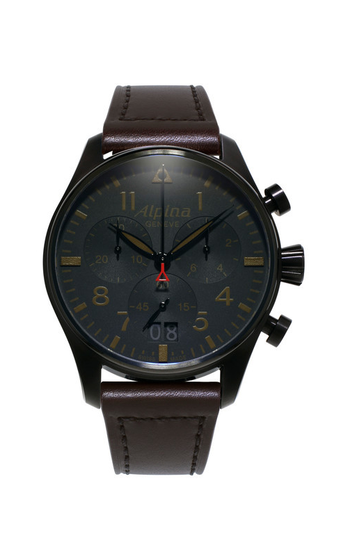 Alpina Men's Black Case Startimer Pilot Watch