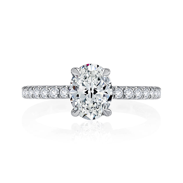 A.Jaffe 14k White Gold Oval Straight Diamond Semi-Mount Engagement Ring – ME2021Q/193