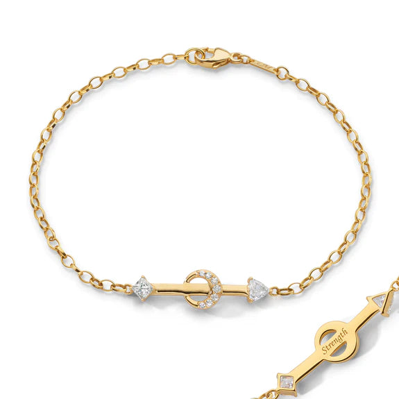 Strength Arrow and Diamond Petite Poesy Bracelet