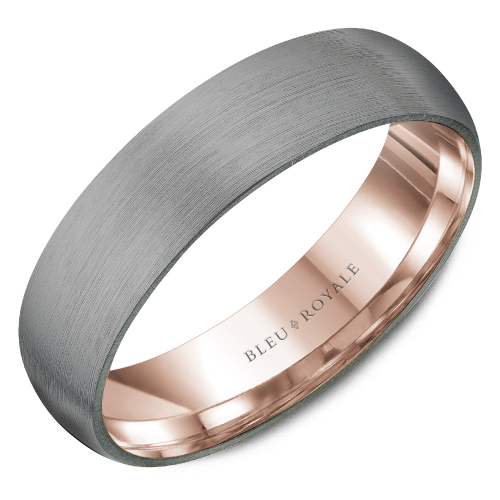 14K Rose Gold With Brushed Grey Tantalum