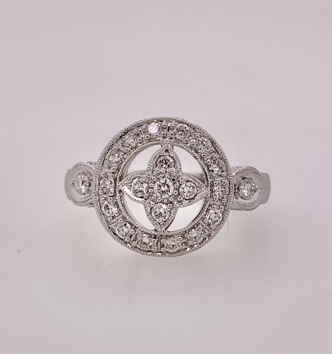 14K White Gold Diamond Ring