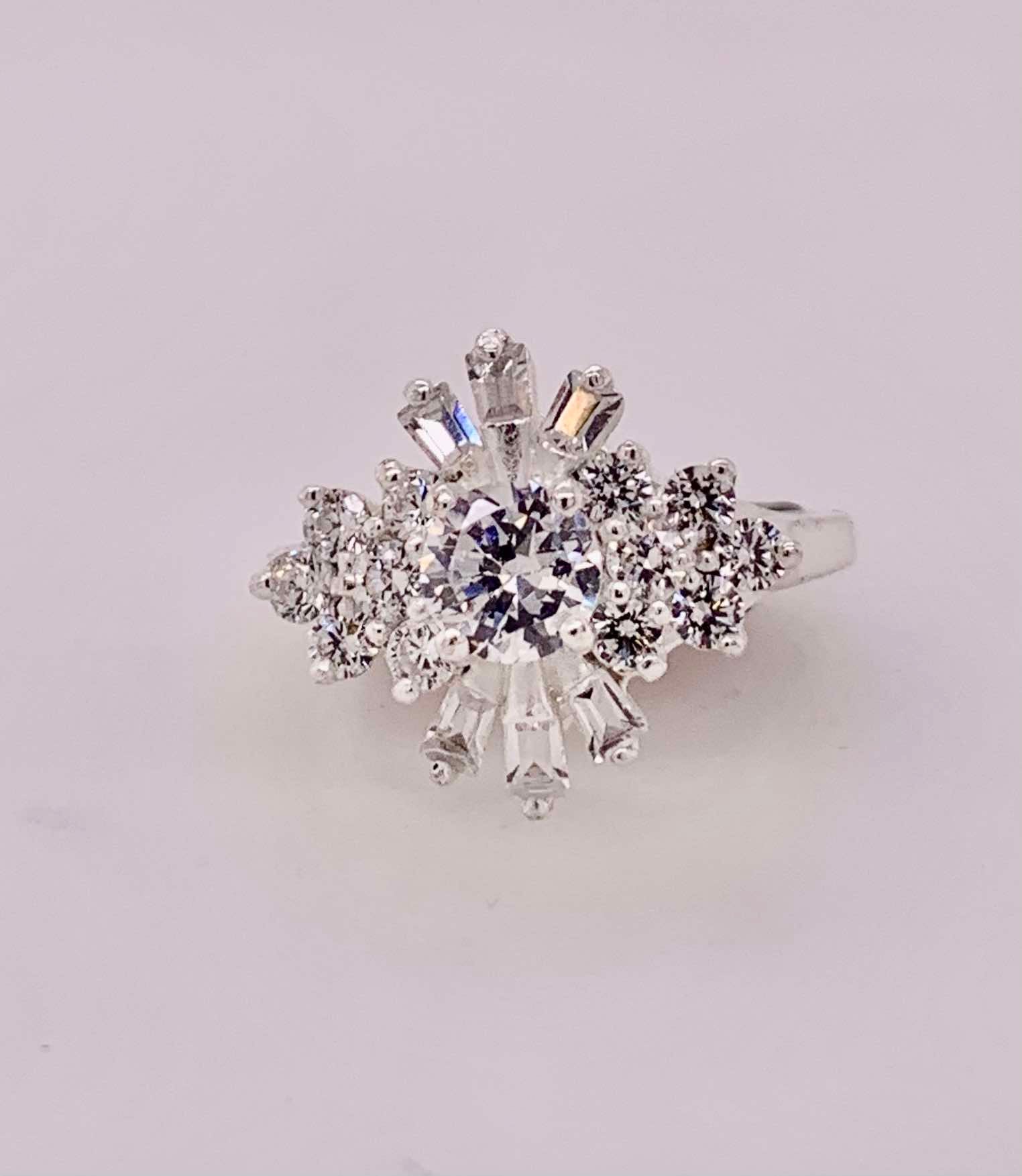 Sterling Silver Cubic Zirconia Cluster Ring